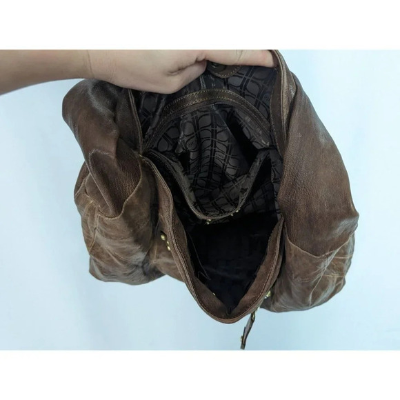 Y2K 90s Vintage Rafe New York Over Shoulder Hobo Bag Patchwork Leather Purse - Picture 8 of 13